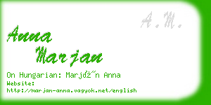 anna marjan business card